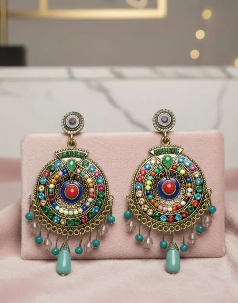 YouBella Jewellery Bohemian Multi-Color Earrings