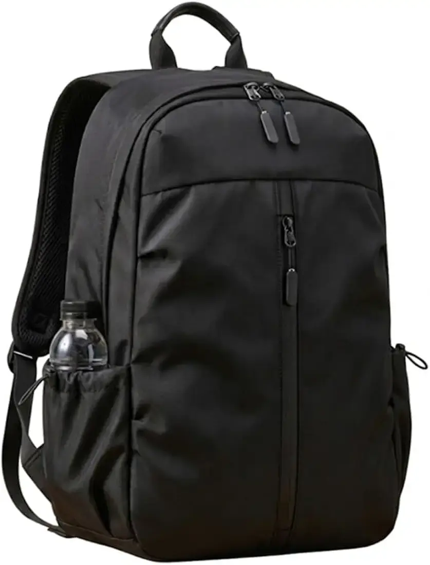 Brand: Generic Water Resistant Laptop Backpack for Men & Women, Black, 30L, with Bottle Pocket & Multiple Compartments, Casual Travel Bag