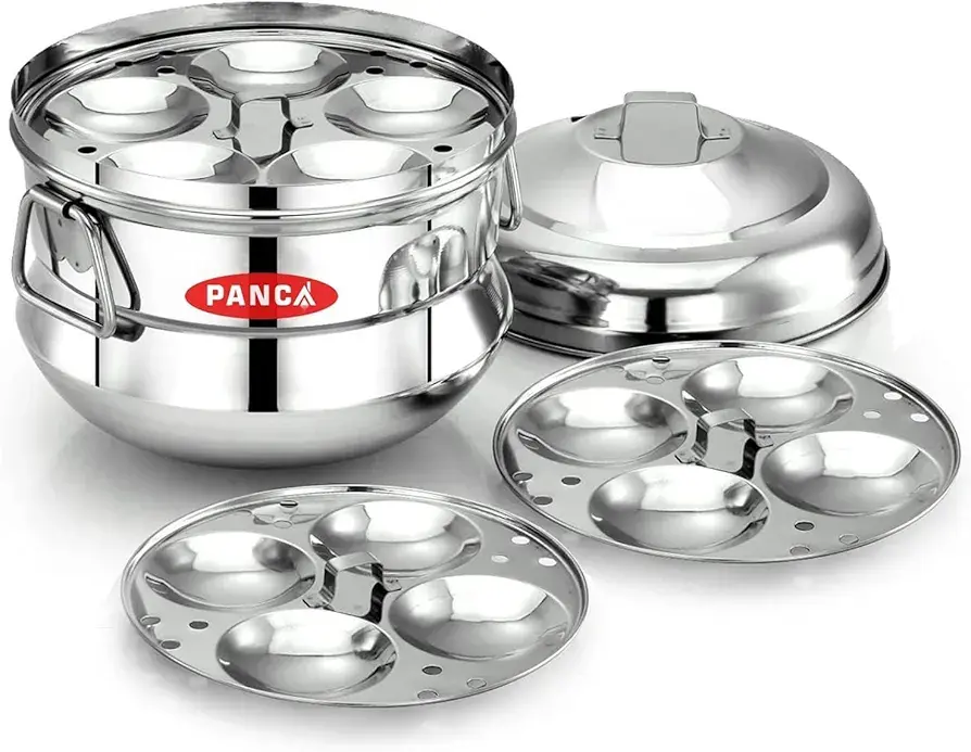 PANCA Stainless Steel Idli Maker 3 Plate 13 Idli Panai Premium Idli Cooker With Steel Handles Fresh Idli Steamer Kitchen Utensil Essentials 33% off