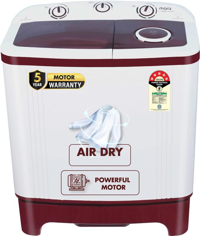 MarQ by Flipkart 6 kg 5 Star Rating Innowash Range Semi Automatic Top Load White, Maroon (MQSA605NNNDM / MQSA60H5W)