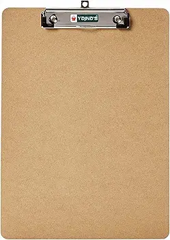 YAJNAS Wooden Exam Board Exam Pad Size - 24 cm x 34.5 cm Hardboard Wooden Clipboard, Exam pad for Kids, Girls, Boys, Students and Artists (Brown)