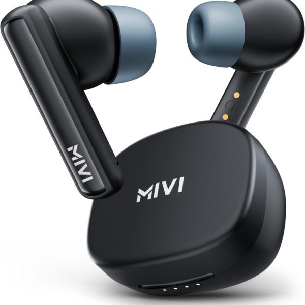 Mivi Duopods B1 (Just Launched)45Hrs Playtime, AI ENC for HD Call, Fast Charging, 5.3 Bluetooth Headset (Black, In the Ear)