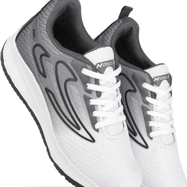 Nobelite Premium Sports ,Gym, Trending, Stylish Running Shoes For Men (White, Black ,