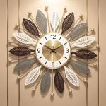 RIOH Luxury Metal Wall Clock for Living Room – Modern Large Designer Wall Art Clock, Golden Finish, Silent Sweep Movement, Decorative Big Wall Clock for Home, Office & Hallway (WH-1) ((WH-12))