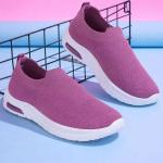 fooinQ Women Gym & Running Shoes Lightweight Breathable Cushioned Comfort AntiSlip Sole Slip On Sneakers For Women (Pink)
